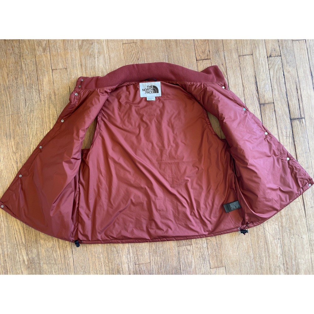 The North Face‎ Womens Sylvester Chevron Puffer Vest XL Burgundy Orange Gorpcore - Picture 6 of 9